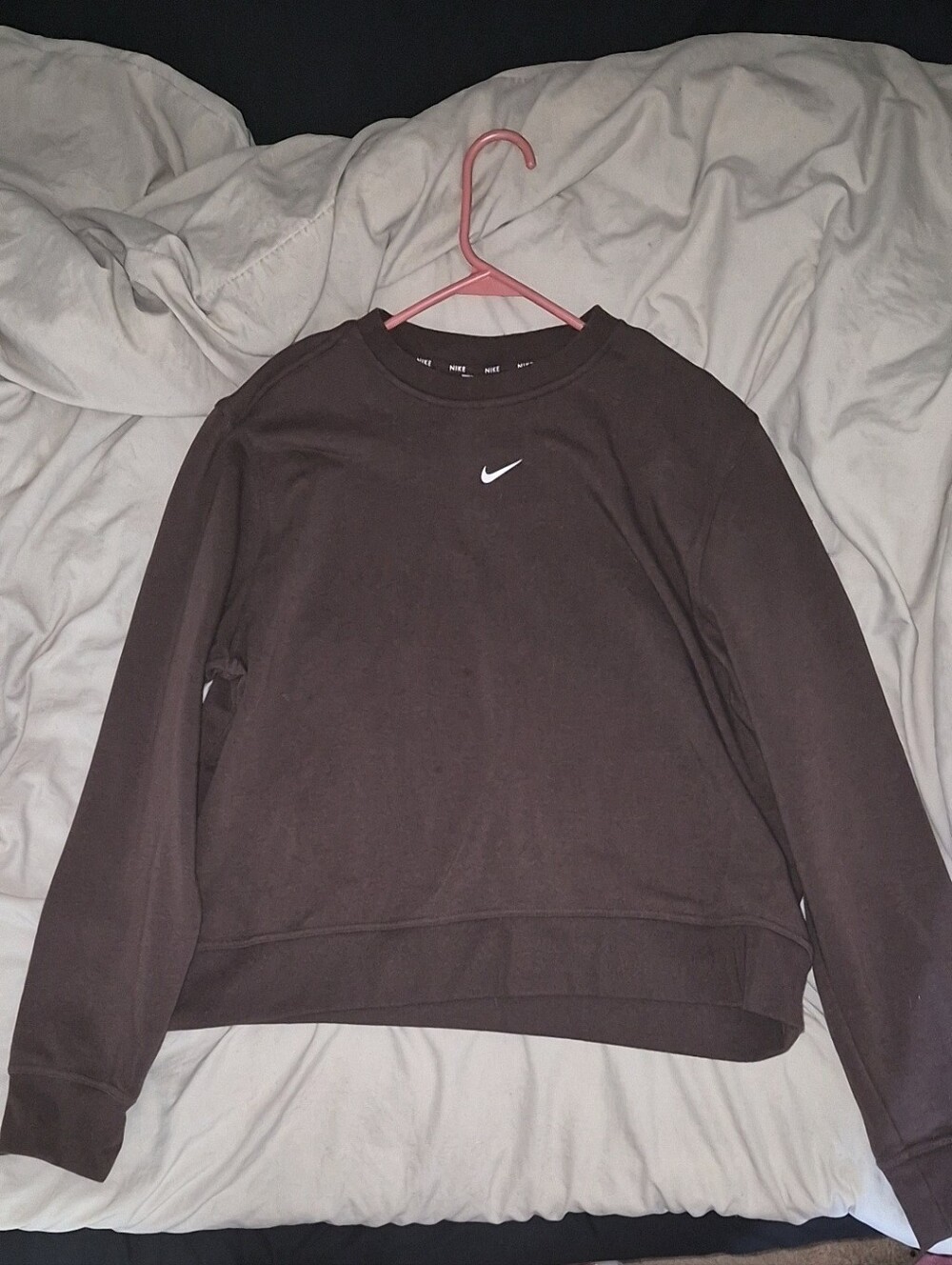 Nike Brown Sweatshirt with White Swoosh